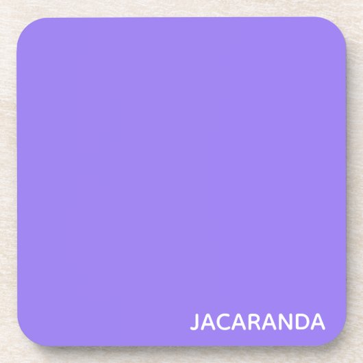 Jacaranda lila Farbname Getränkeuntersetzer (Vorderseite)