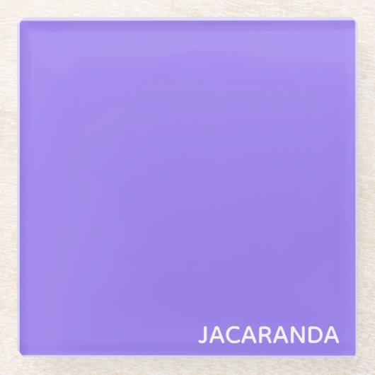 Jacaranda lila Farbname Glasuntersetzer (Vorderseite)