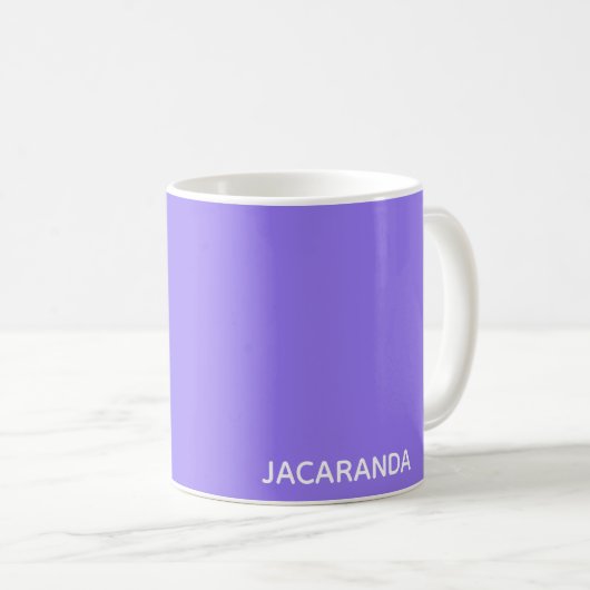 Jacaranda lila Farbname Kaffeetasse (VorderseiteRechts)