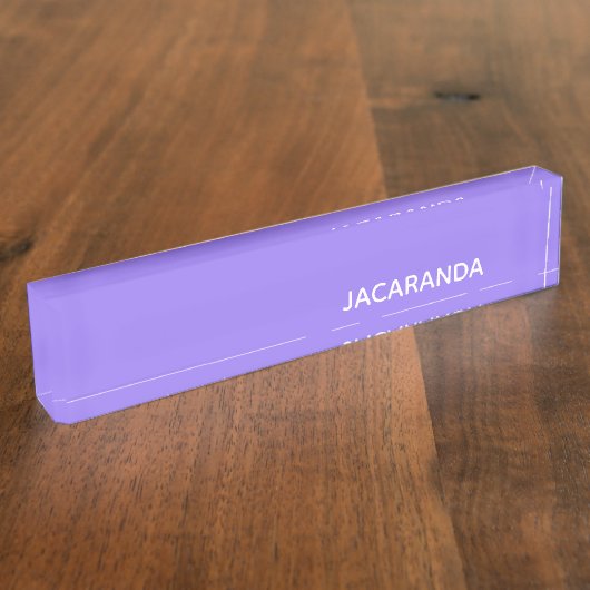 Jacaranda lila Farbname Namensplakette (Seite)