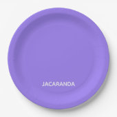 Jacaranda lila Farbname Pappteller (Vorderseite)