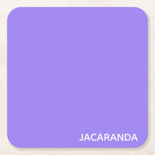 Jacaranda lila Farbname Rechteckiger Pappuntersetzer (Vorderseite)
