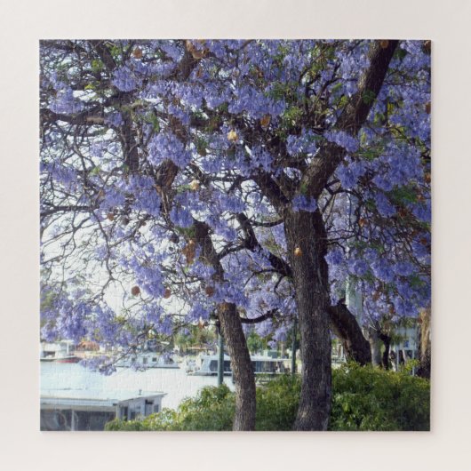 **"Jacaranda Reflections: Houseboats on Murray Puzzle (Vertikal)