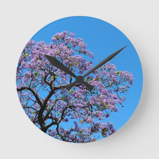 Jacaranda Runde Wanduhr (Vorderseite)