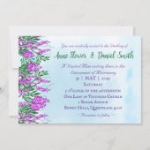 Jacaranda Sky Blue Katholic Wedding Einladung (Vorderseite)