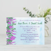 Jacaranda Sky Blue Katholic Wedding Einladung (Stehend Vorderseite)