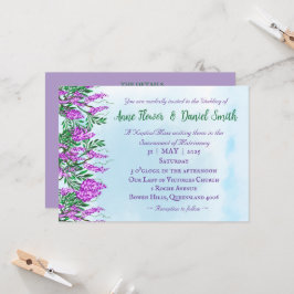 Jacaranda Sky Blue Katholic Wedding Einladung