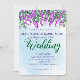 Jacaranda Sky Blue Wedding Einladung