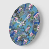 Jacaranda Spring Blooms wiederholen Muster Große Wanduhr (Winkel)