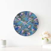Jacaranda Spring Blooms wiederholen Muster Große Wanduhr (Zuhause)