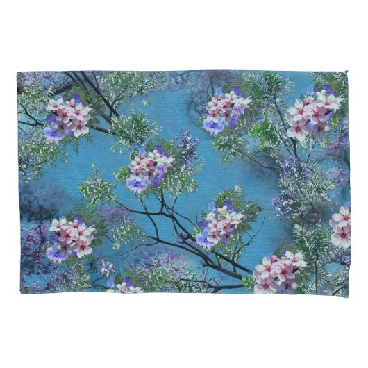 Jacaranda Spring Blooms wiederholen Muster Kissenbezug (Vorderseite)