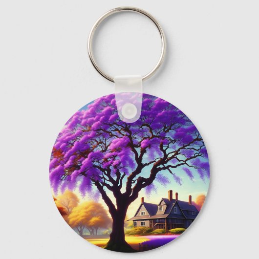 Jacaranda Tree Farm House, Keyring Schlüsselanhänger (Vorderseite)
