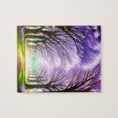 Jacaranda Tree Lane Oil Art, Jigsaw Puzzle (Horizontal)