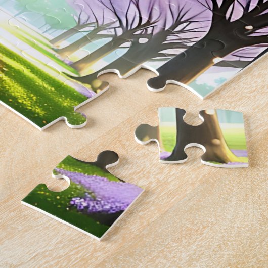 Jacaranda Tree Lane Oil Art, Jigsaw Puzzle (Seite)