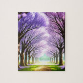 Jacaranda Tree Lane Oil Art, Jigsaw Puzzle (Vertikal)