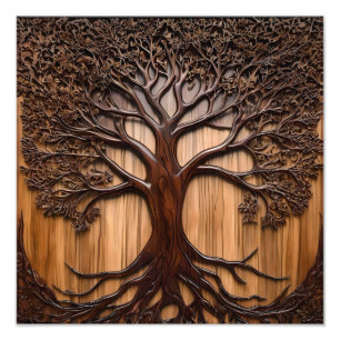 Jacaranda Tree: Naturkunde in Holz, Fotodruck