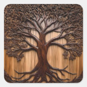 Jacaranda Tree: Naturkunde in Holz, Quadratischer Aufkleber (Vorderseite)