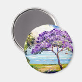 Jacaranda Tree Tropical Art Magnet (Vorderseite/Rückseite)