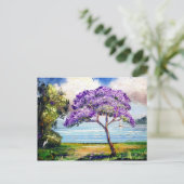 Jacaranda Tree Tropical Art Postkarte (Stehend Vorderseite)