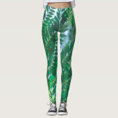 Jacaranda Tree Verlasse grüne Farben Leggings (Vorderseite)