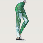 Jacaranda Tree Verlasse grüne Farben Leggings (Rechts)