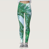 Jacaranda Tree Verlasse grüne Farben Leggings (Vorderseite)