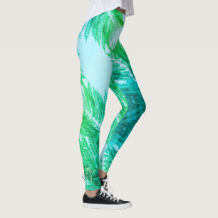 Jacaranda Tree Verlasse grüne Farben Leggings