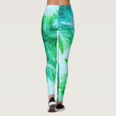 Jacaranda Tree Verlasse grüne Farben Leggings (Rückseite)