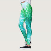 Jacaranda Tree Verlasse grüne Farben Leggings (Links)