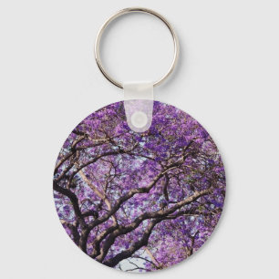 Jacarandabaum in den Frühlingsblüten-Blumen Schlüsselanhänger