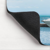 Jacht auf Bootsanlegestelle Mousepad (Ecke)