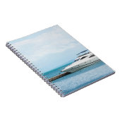 Jacht auf Bootsanlegestelle Notizblock (Rechte Seite)