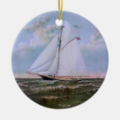 Jacht für antikes Segelschiff Keramik Ornament (Vorne)