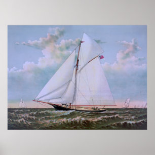 Jacht für antikes Segelschiff Poster