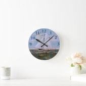 Jacht für antikes Segelschiff Runde Wanduhr (Zuhause)