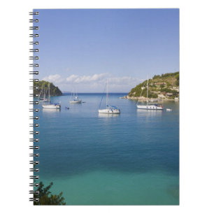 Jachten vor Anker, Lakka, Paxos, Griechenland Notizblock