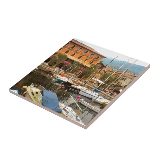 Jachthafen bei Menaggio, See Como Fliese (Seite)