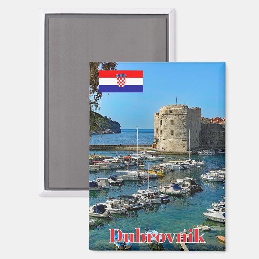 Jachthafen in Dubrovnik, Kroatien Magnet (Vorderseite/Rückseite)