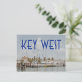 Jachthafen Key West Florida Foto mit Booten Postkarte (Stehend Vorderseite)