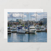 Jachthafen, Mauer am Meer Einladungspostkarte (Vorne/Hinten)