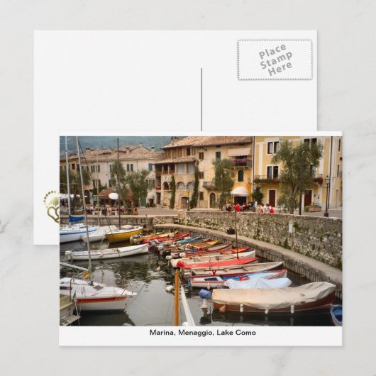 Jachthafen, Menaggio, Comer See 2 Postkarte (Vorne/Hinten)