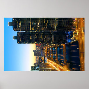 Jachthafen-Stadt Chicago Poster