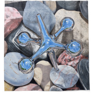 Jack auf den Felsen - feine Kunst-Duschvorhang Duschvorhang