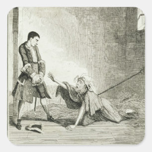 Jack besucht seine Mutter im Bethlehem Hospital, L Quadratischer Aufkleber