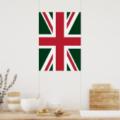 Jack British (UK) Flag cool Dark Green Union Poster (Küche)