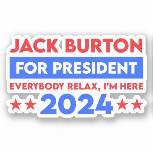 Jack Burton für Präsident 2024 Aufkleber (Vorderseite)