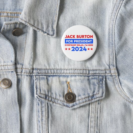 Jack Burton für Präsident 2024 Button (Beispiel)
