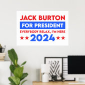 Jack Burton für Präsident 2024 Poster (Heimbüro)