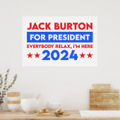 Jack Burton für Präsident 2024 Poster (Küche)