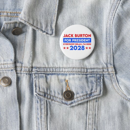 Jack Burton für Präsident 2028 Button (Beispiel)
